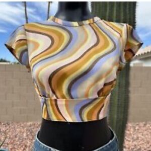 Urban Outfitters Groovy Striped Crop Top